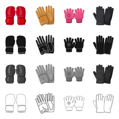 Fototapeta premium Vector design of glove and winter symbol. Collection of glove and equipment vector icon for stock.