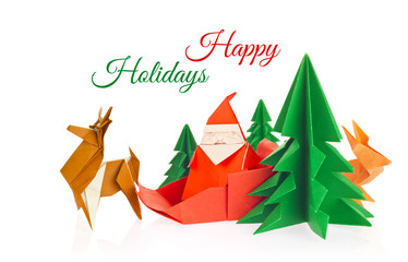 Christmas flyer of origami