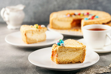 Homemade cottage cheese pie