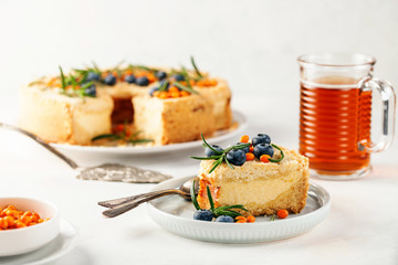 Homemade cottage cheese pie