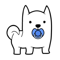 Funny dog with pacifier