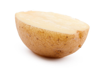 raw yellow potato isolated on white background