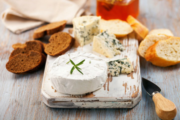 Cheese Brie Noir with honey