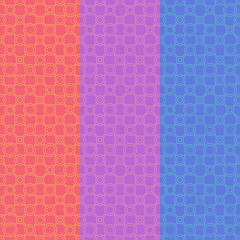 Simple classic geometric ornament with vivid lines and circles. Vector seamless pattern for textile, prints, wallpaper, wrapping paper, web decor etc.