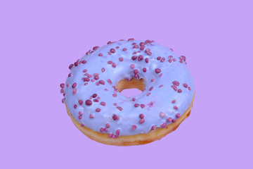 Sweet tasty donut isolated on white.