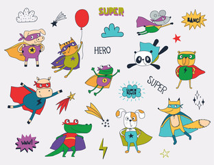 Little animals in superhero costumes © Maryco