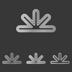 Silver metallic line abstract logo design set