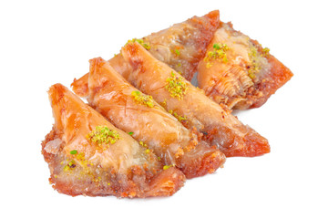 Turkish Ramadan Dessert Baklava isolated on white