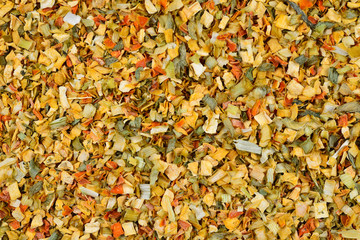 Variety of spices and herbs background