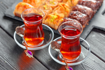 Turkish tea in traditional glass