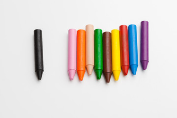 Color pencils isolated on white background.Close up.