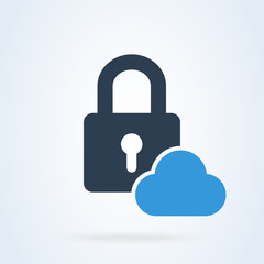 upload lock and password. internet system security.  vector cloud