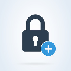 lock password and security add.  system protection vector icon