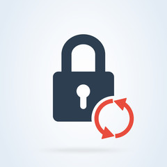 vector lock recover and reset icon. security password illustration