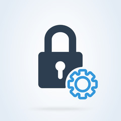 icon security settings padlock. vector lock illustration