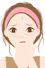 にきびに悩む女性