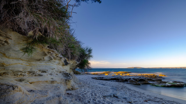 Sunset light on Murrays Beach in the Jervis Bay National Park, NSW, Australia