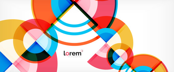 Obraz premium Circle abstract background, bright colorful round geometric shapes