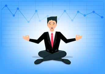 Meditation concept with businessman