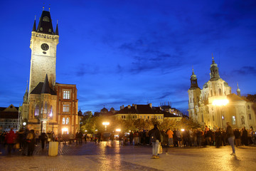 Old Town Square Prague in the evening.