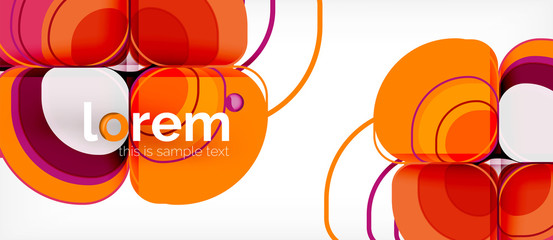Abstract background - geometric multicolored round shapes composition. Trendy abstract layout template for business or technology presentation