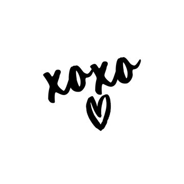 XoXo - Greeting card text - Calligraphy phrase for Christmas or other gift. Modern brush lettering phrase. Hand drawn design elements, Xmas greetings cards, invitations. Holiday quotes.