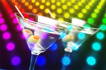 Martini cocktail in glass, close-up view