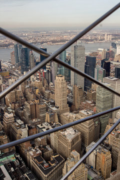 View of the West Side of Manhattan from The Empire State Building observation deck.