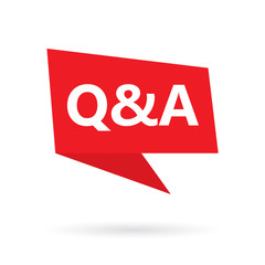 Q&A (questions and answers) acronym on a speach bubble- vector illustration