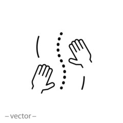 physiotherapy icon, line sign on white background - editable vector illustration eps10