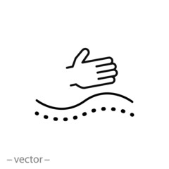 physiotherapy icon, line sign on white background - editable vector illustration eps10