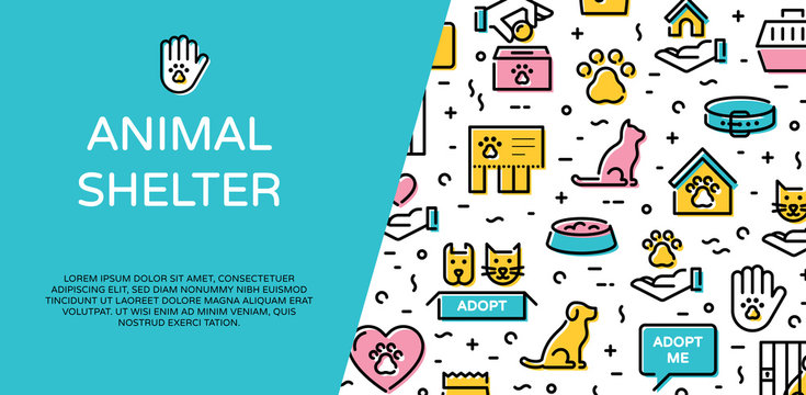Vector Animal Shelter Icon Banner Design