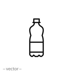 plastic bottle icon, line sign on white background - editable vector illustration eps10