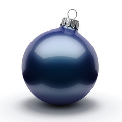 3D Rendering Dark Blue Christmas Ball