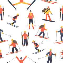 Fototapeta na wymiar Pattern from skiing people