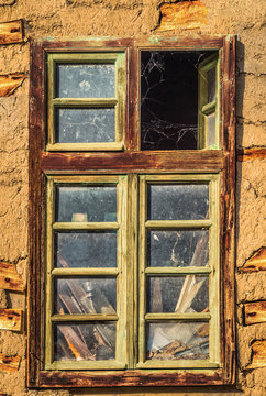 Rusty. Window. Old. Village. Wall. Abandoned