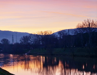 Visions walking along the Arno river, near Florence, at dawn