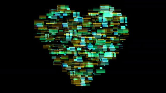 glitch heart love computer television technology