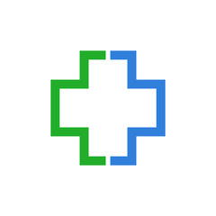 Medical letter logo design vector template