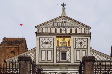 Obraz premium Detail of the church of San Miniato al Monte, Florence, Italy