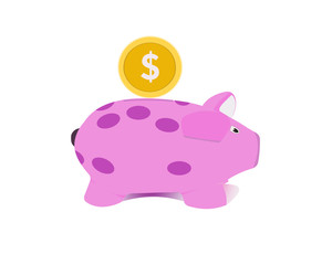 Piggy bank to save money icon