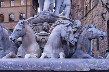 Fountain of Neptune by Bartolomeo Ammannati, Piazza Signoria, Florence, Italy