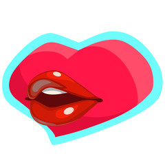 set of sexy lips in different positions