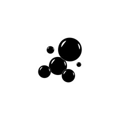 Soap bubble vector black icons isolated. Soap black water bubble collection of illustration. Monochrome template for printed. Design element. Vector illustration.