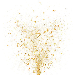 Explosion of Golden Confetti - obrazy, fototapety, plakaty