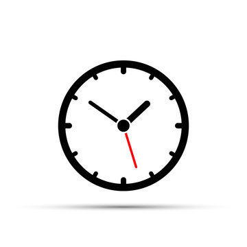 Simple clock icon on a white background