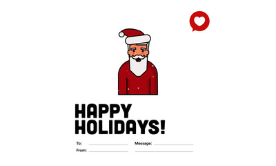 Merry Christmas To From Template Card With Santa Claus Illustration