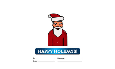 Merry Christmas To From Template Card With Santa Claus Illustration