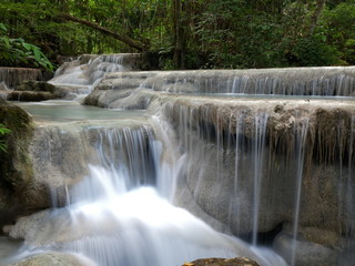 Erawan Waterfall  at Erawan National Park , Kanchanaburi , Thailand.