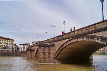 Fototapeta na wymiar Carraia bridge Florence Italy